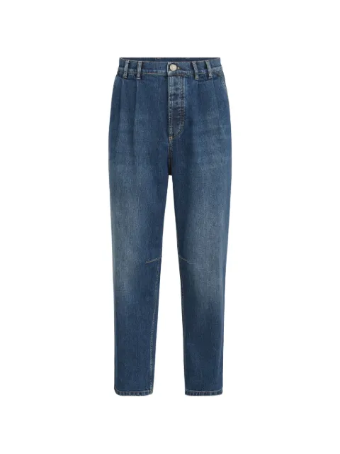 Brunello Cucinelli comfort cotton denim iconic-fit five-pocket trousers with double pleats Blue M283PK2510C1471