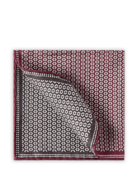 Brunello Cucinelli silk geometric-pattern pocket square Red MI8940091C9677