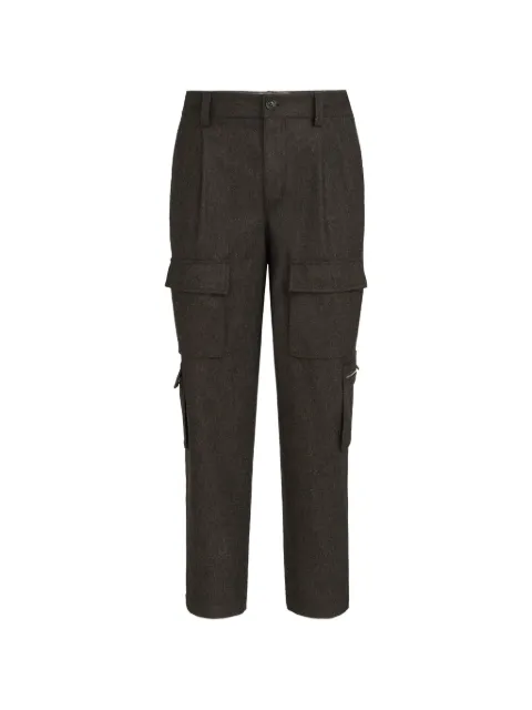 Brunello Cucinelli virgin wool flannel trousers with cargo pockets and waist tabs Brown M038PF3010C338