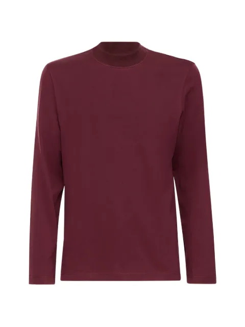 Brunello Cucinelli cotton jersey long-sleeve mock-neck T-shirt Red M0B131366C9763