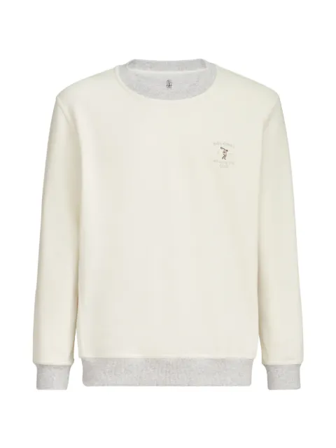 Brunello Cucinelli cotton French terry sweatshirt with embroidery Neutrals MM8263390GCA819
