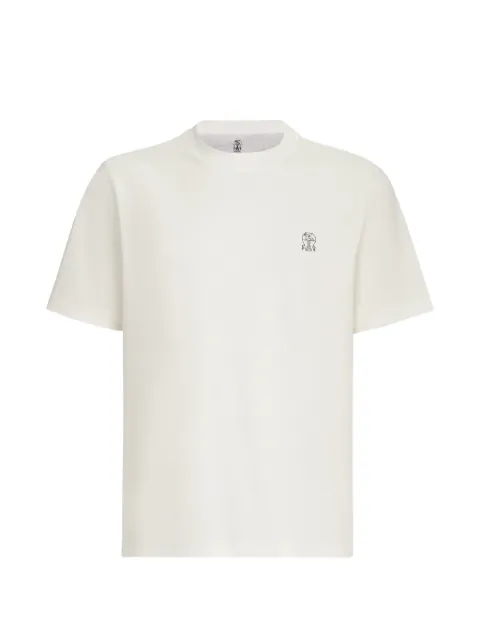 Brunello Cucinelli cotton jersey crew neck T-shirt with logo White M0B138440CJB65