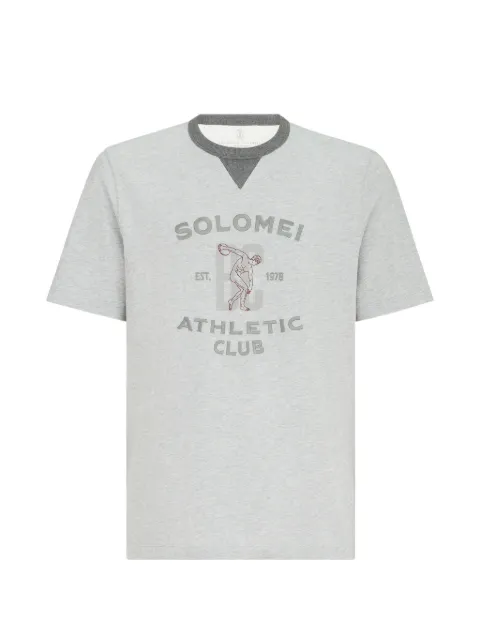 Brunello Cucinelli cotton jersey crew-neck T-shirt with print Grey M0B131002GC9300