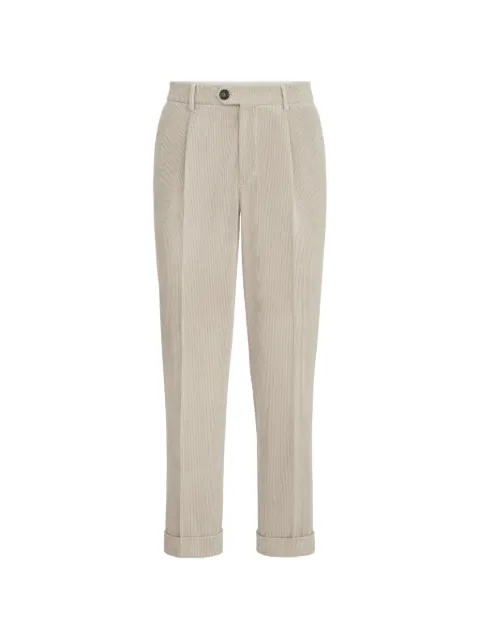 Brunello Cucinelli garment-dyed trousers in cotton corduroy with pleat Neutrals M280NE1450C6333