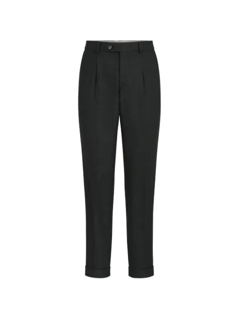 Brunello Cucinelli virgin-wool mouliné twill trousers with pleat Grey MV436L00HC018