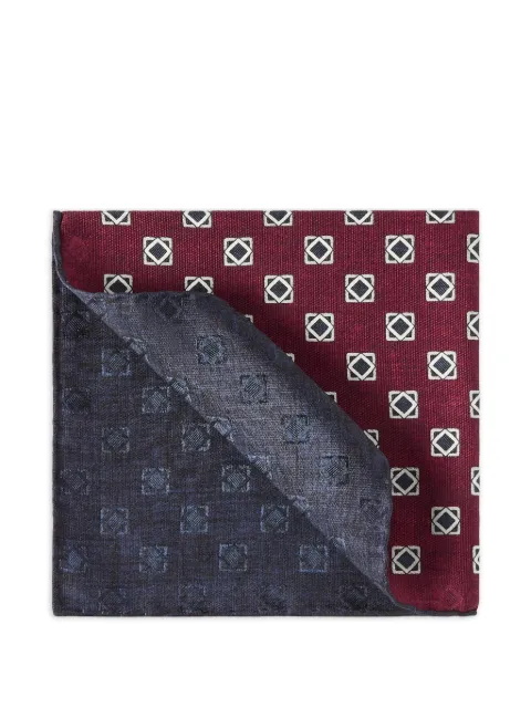 Brunello Cucinelli silk geometric pattern pocket square Red MI8930091C9677