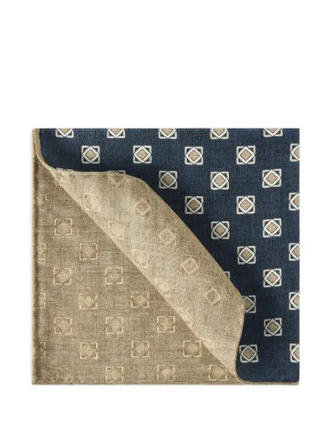 Brunello Cucinelli silk geometric-pattern pocket square Neutrals MI8930091C2425