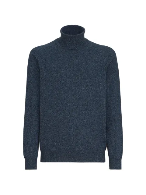 Brunello Cucinelli mouliné cashmere turtleneck sweater Blue MQS00103CZI28