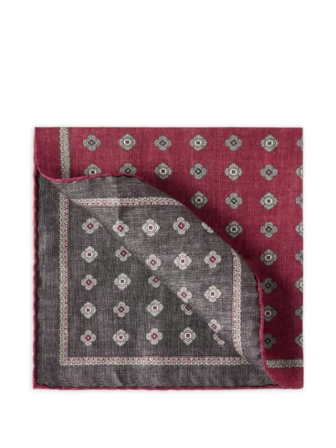 Brunello Cucinelli silk pocket square with medallion design Red MI8950091C2125
