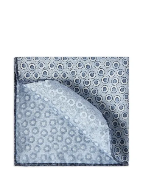 Brunello Cucinelli spotted pattern silk pocket square Blue MX8720091C9765
