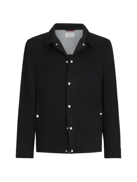 Brunello Cucinelli lightweight cashmere flannel outerwear jacket Black MV4216556CV976