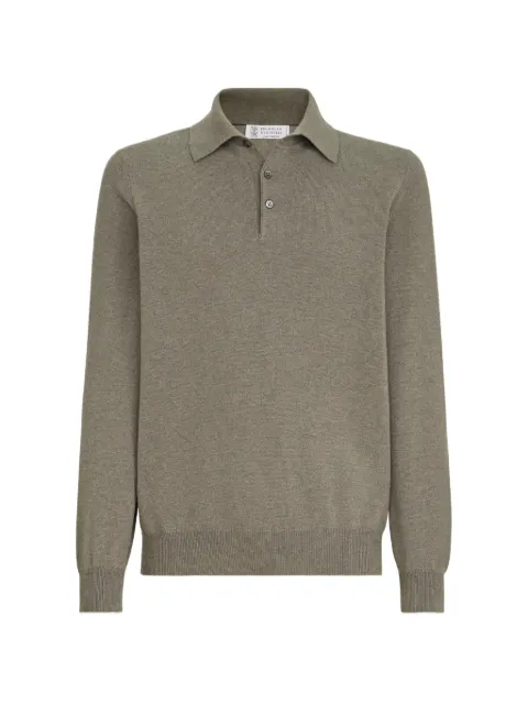 Brunello Cucinelli cashmere knit polo shirt Grey M2200295CKP08