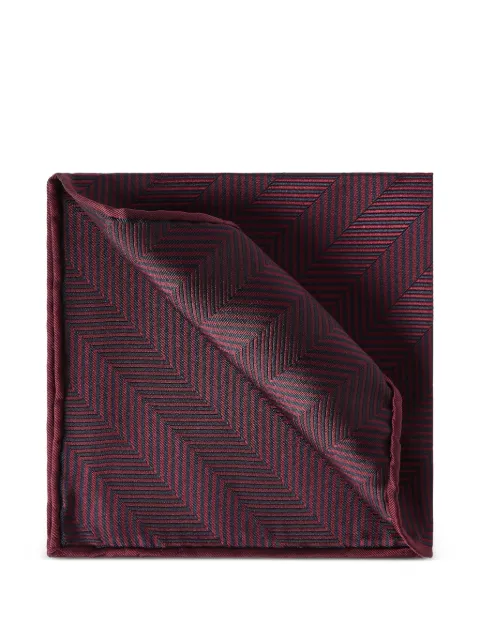 Brunello Cucinelli silk chevron pocket square Red MI8910091C9677