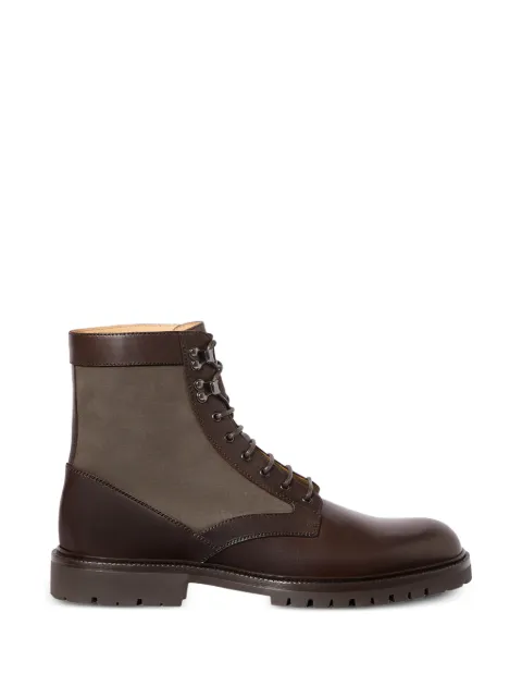 Brunello Cucinelli waxed calfskin and techno fabric boots Brown MZUVHRR676CQV46