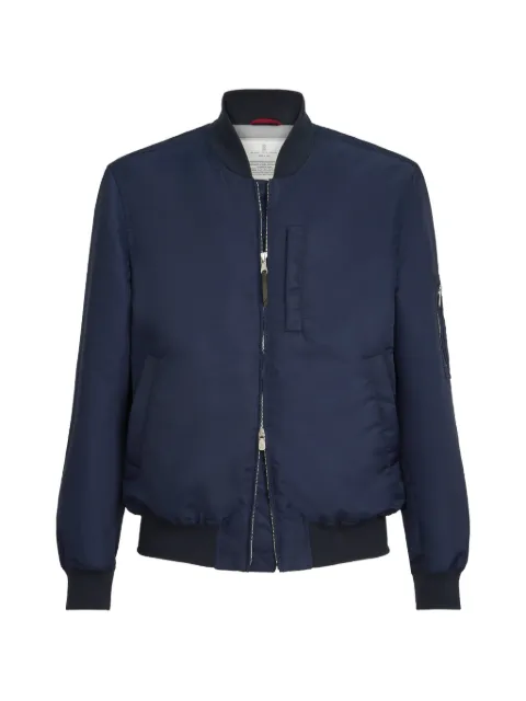 Brunello Cucinelli ribbed-hem jacket Blue MZ4316564CHD89