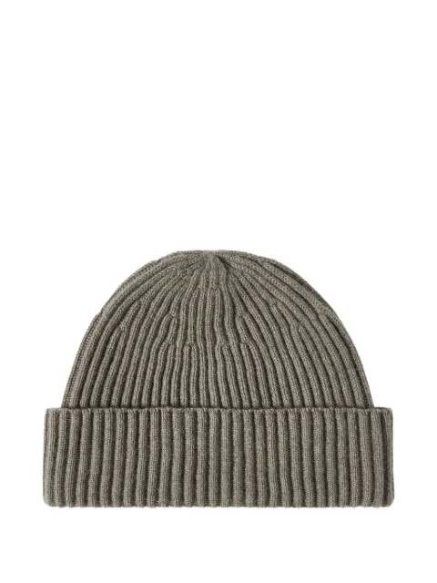 Brunello Cucinelli cashmere English rib double knit beanie hat Green M2293900C9758