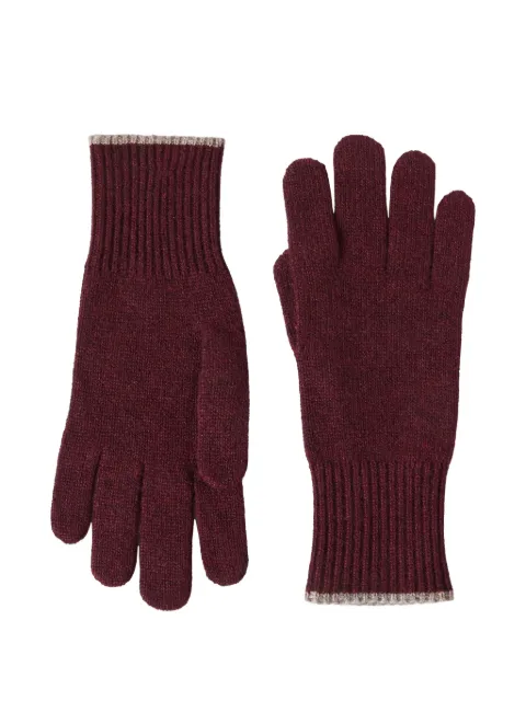 Brunello Cucinelli cashmere knit gloves Red M2293118CNH22