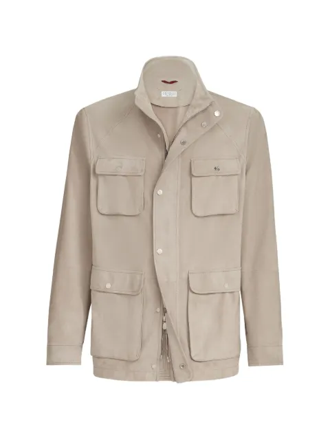 Brunello Cucinelli suede unlined safari jacket Neutrals MPCFN2073C9865