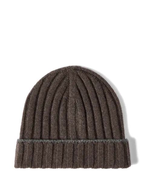 Brunello Cucinelli rib-knit beanie hat Brown M2240900CD981