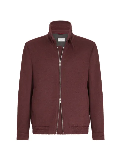 Brunello Cucinelli virgin wool beaver-cloth bomber jacket with zipper Red MV4676379C017