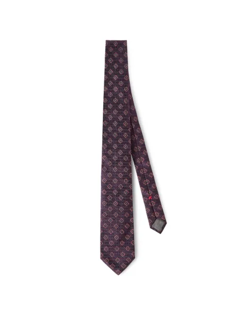 Brunello Cucinelli silk tie with geometric pattern Purple MI8850018C9071