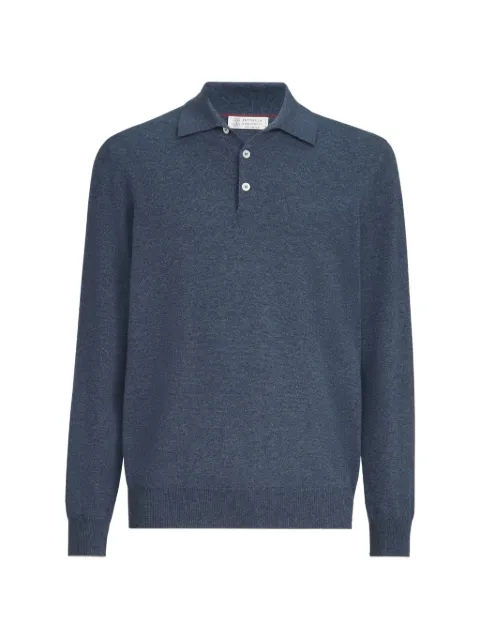 Brunello Cucinelli cashmere-knit polo shirt Blue M2200295CZI28