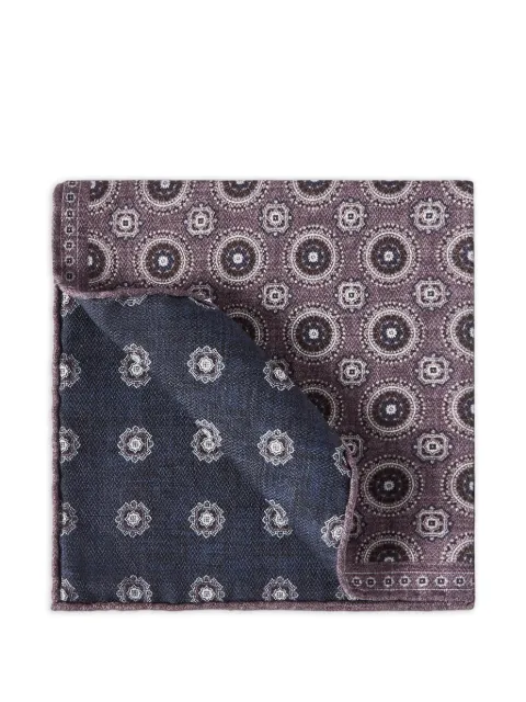 Brunello Cucinelli silk pocket square with medallion design Purple MI8980091C9771