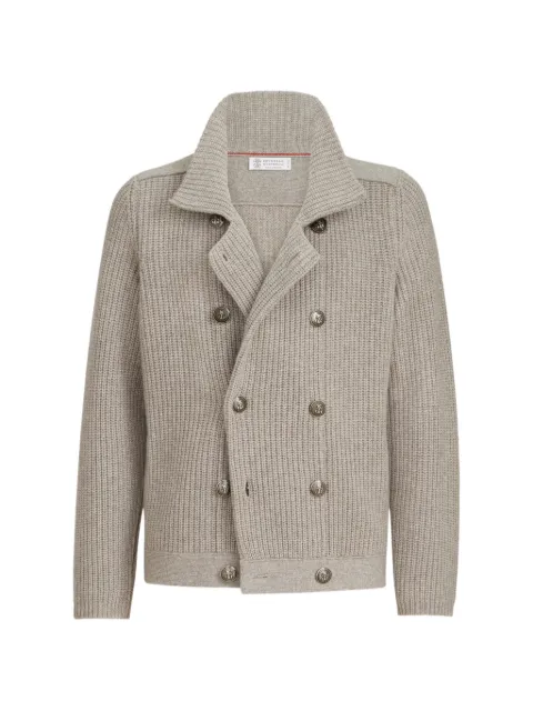 Brunello Cucinelli notch-lapel cardigan Neutrals M22506206C9756
