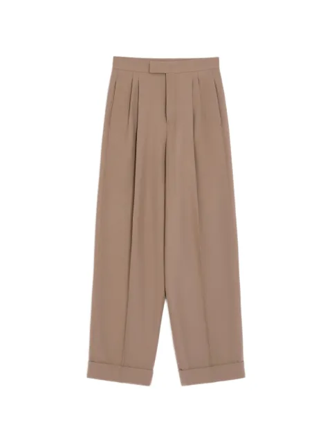 Valentino Garavani cuffed wool pants in natté wool Neutrals VRBO25BGW