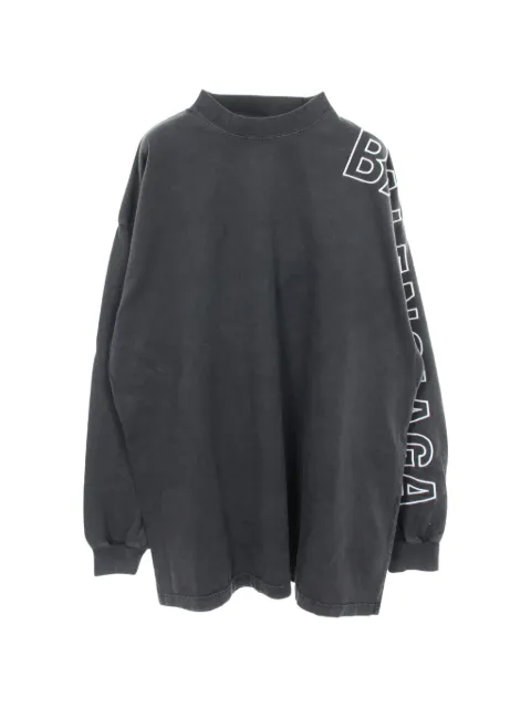 Balenciaga Pre-Owned 2020s Logo-embroidered oversized T-shirt Grey 1057290