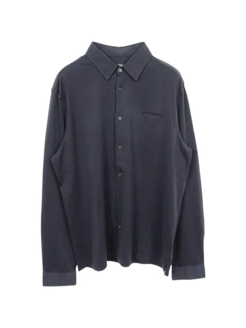 Prada Pre-Owned triangle logo long-sleeve shirt Blue 1071237