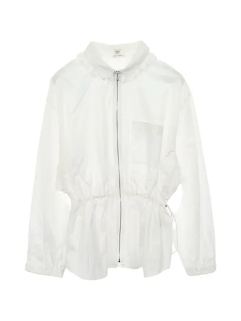 Hermès Pre-Owned 2010s ruffle-detail zip-up shirt White 1061945