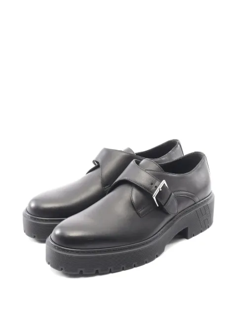 Hermès Pre-Owned Happen monk-strap derby shoes Black 1050477