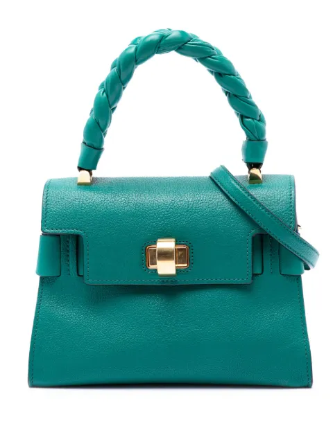 Miu Miu Pre-Owned 2010-2026 Mini Goatskin Madras Click Top Handle Bag satchel Blue 073A0311YGUW0RA6