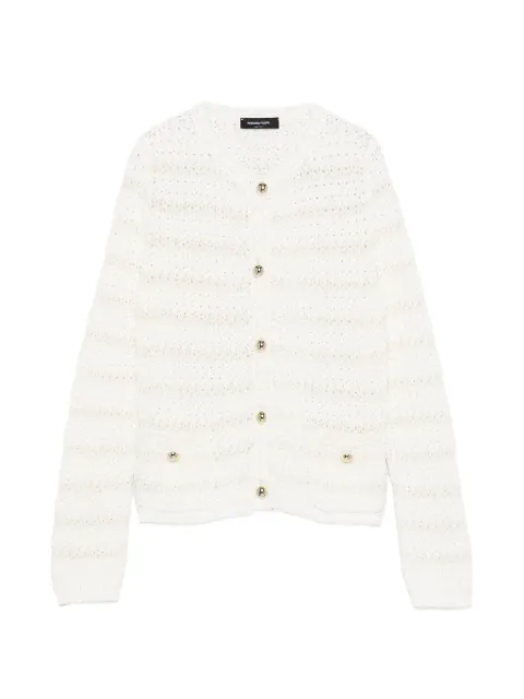 Fabiana Filippi open-knit buttoned cardigan Neutrals MAD276F523M167