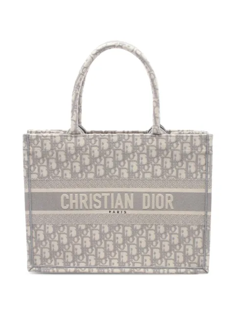 Christian Dior Pre-Owned 2010-2026 Medium Oblique Embroidered Canvas Book tote bag Grey 44MV2RKXOZK9OV80