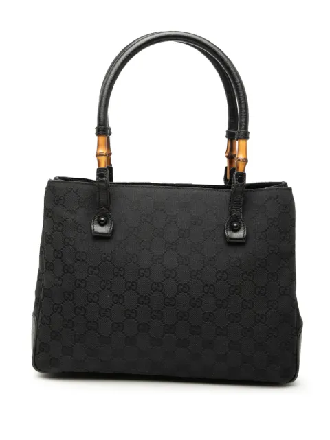 Gucci Pre-Owned 2000-2015 GG Canvas Bamboo tote bag Black JHDQOS9BWOGFQ1WB