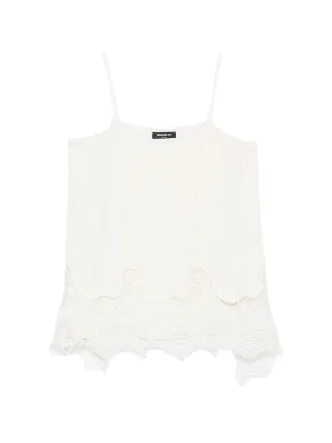 Fabiana Filippi V-neck lace-trim asymmetric top Neutrals TPD276F744M158