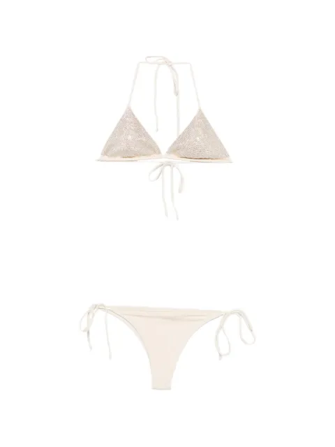 MC2 Saint Barth Maleah strass-embellished triangle bikini Neutrals MALE002