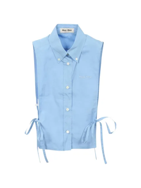 Miu Miu Pre-Owned 2010s side-tie sleeveless shirt Blue 1071235