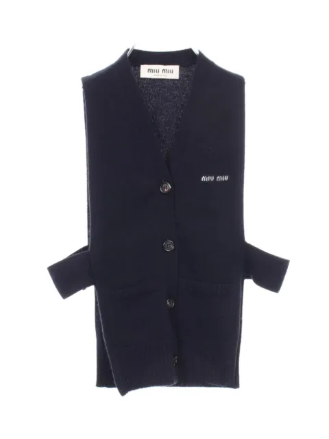 Miu Miu Pre-Owned 2010s side-open cashmere waistcoat Blue 1071226
