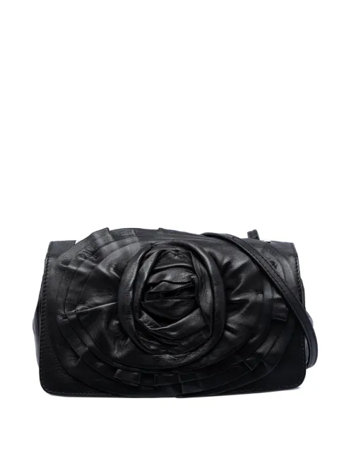 Valentino Garavani Pre-Owned 20th Century Nappa Petale Rose shoulder bag Black FO3276O39D5A3DCZ