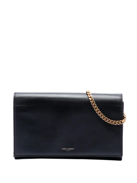 Saint Laurent Pre-Owned 2013-2026 Mini Smooth Calfskin Paris Wallet on Chain crossbody bag Black 9368ZZQJ24NCSHFA