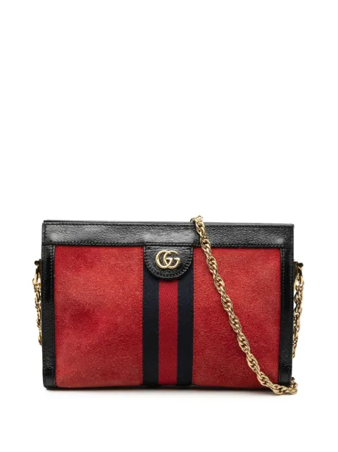 Gucci Pre-Owned 2000-2015 Small Suede Web Ophidia Chain crossbody bag Black LN45GWLZLWW72TRU