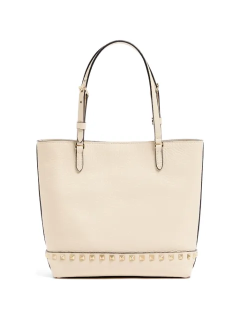 Valentino Garavani small Rockstud shopping bag in grainy-calfskin Neutrals WB0T75VSF