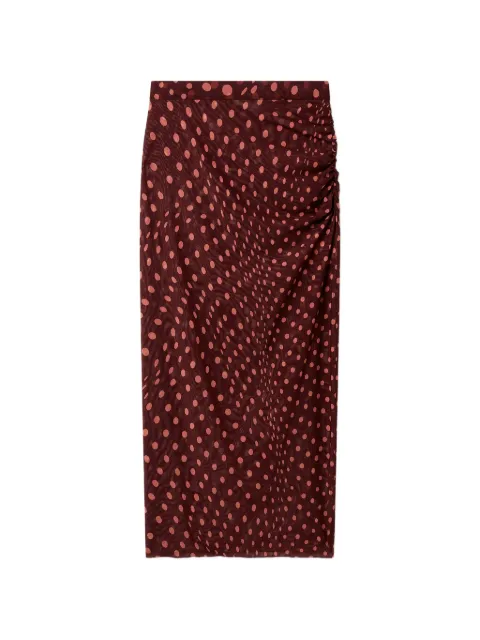 Stella McCartney polka dot mesh long skirt Red 6J04353SQA75