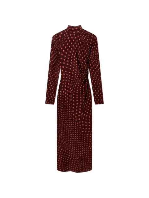Stella McCartney polka-dot ruched maxi dress Red 6J04773SQA75
