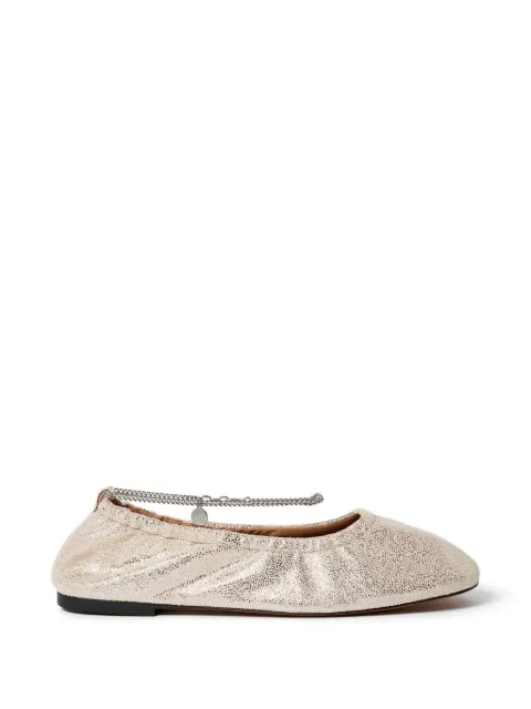 Stella McCartney chain-detail ballet flats Gold 810659E00330