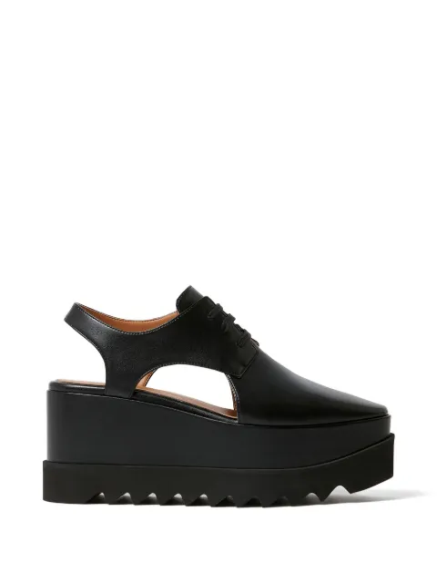 Stella McCartney Elyse cut-out wedge derby shoes Black 810696AP0AM0