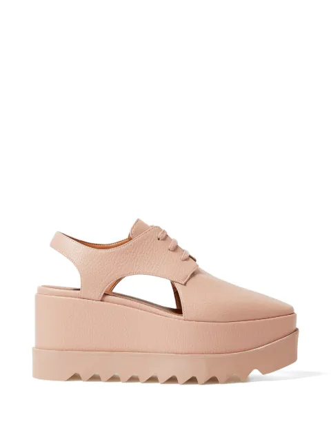 Stella McCartney Elyse cut-out wedge derby shoes Pink 810696E00288